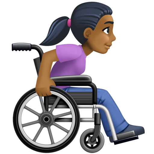 Woman in Manual Wheelchair Facing Right: Medium-Dark Skin Tone, the design in this release