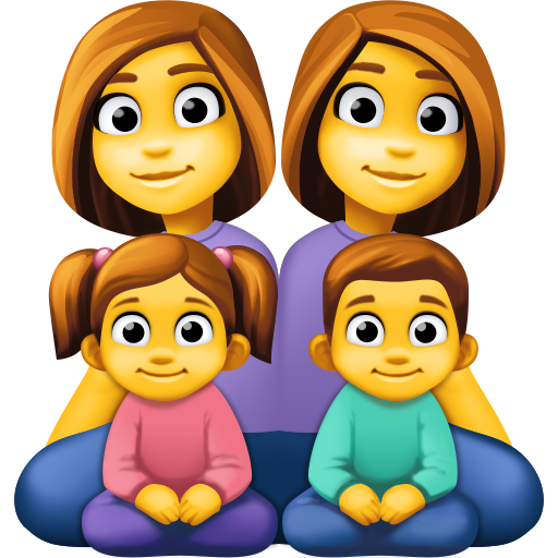 family: woman, woman, girl, boy as rendered by Facebook