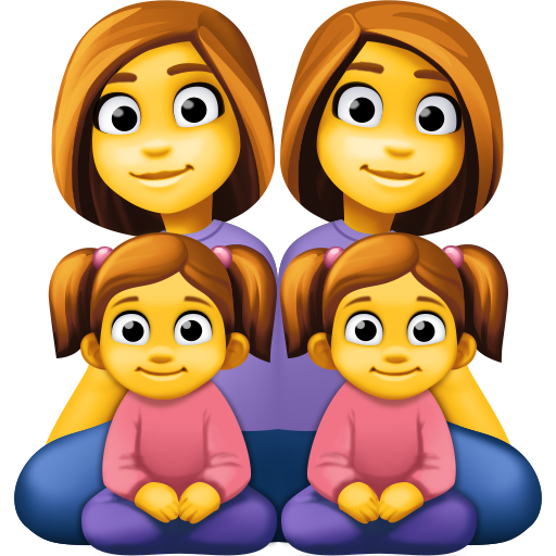 family: woman, woman, girl, girl as rendered by Facebook