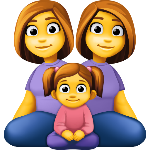 family: woman, woman, girl as rendered by Facebook