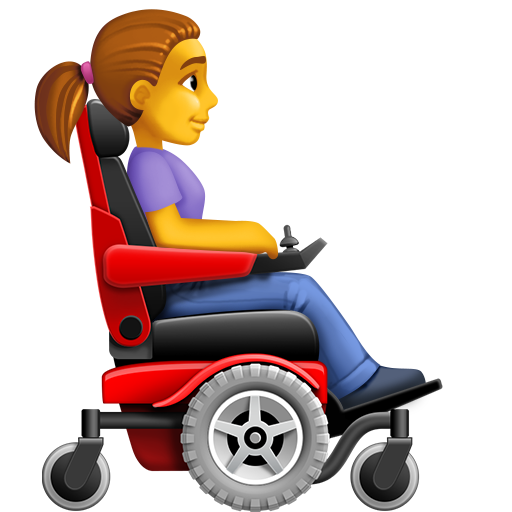 Woman in Motorized Wheelchair Facing Right, the design in this release