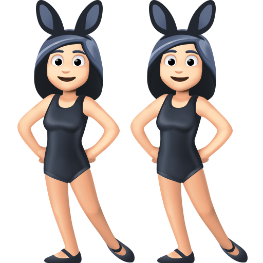 women with bunny ears: light skin tone as rendered by Facebook