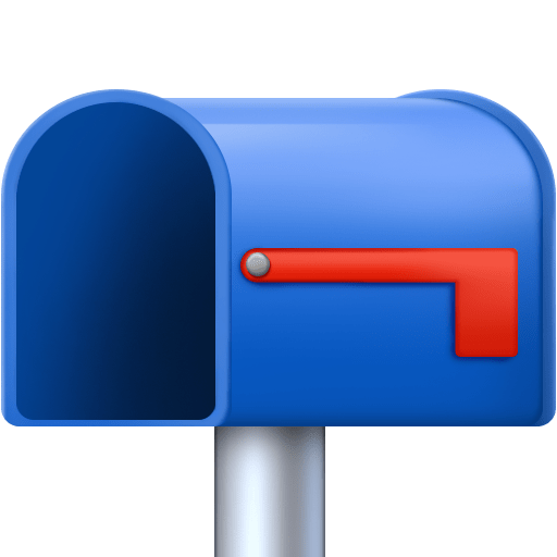 open mailbox with lowered flag as rendered by Facebook
