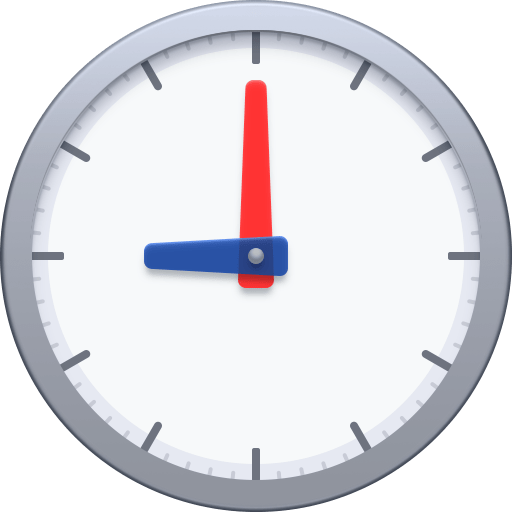 nine o’clock as rendered by Facebook