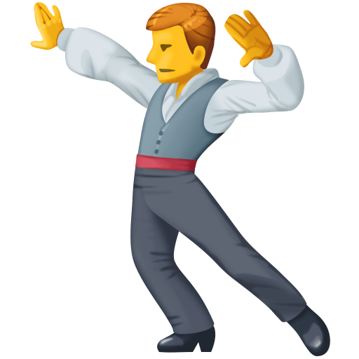 man dancing as rendered by Facebook