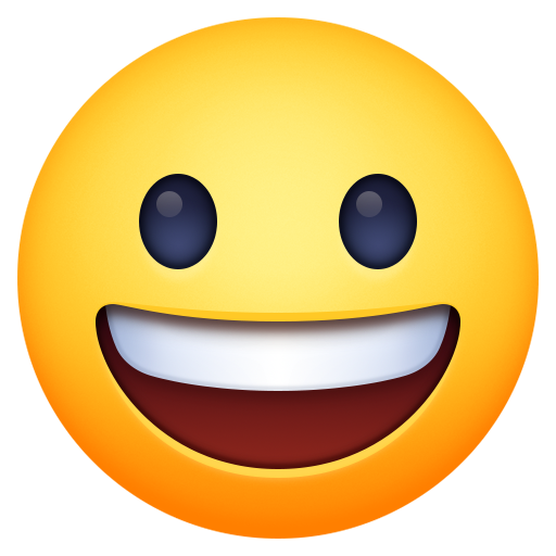 grinning face as rendered by Facebook