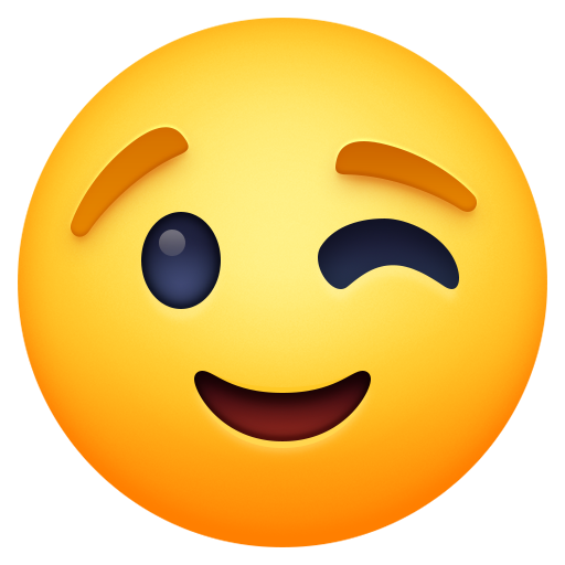 Winking Face as drawn by Facebook in 16.0