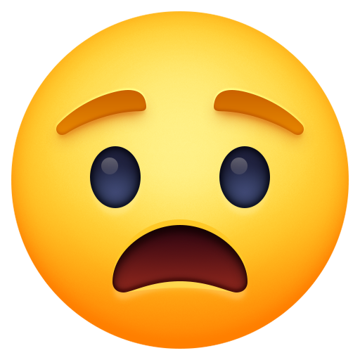 anguished face as rendered by Facebook
