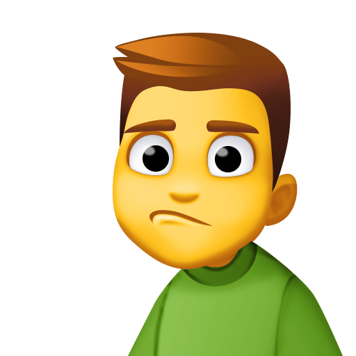man pouting as rendered by Facebook