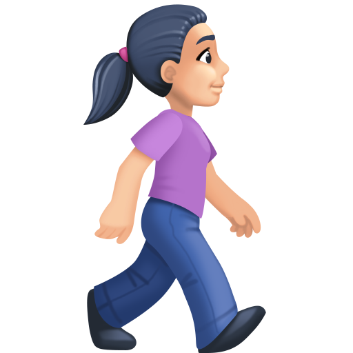Woman Walking Facing Right: Light Skin Tone, the design in this release