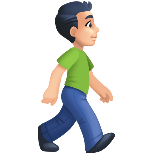 Man Walking Facing Right: Light Skin Tone, the design in this release