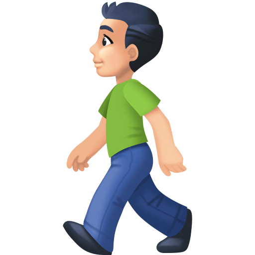 man walking: light skin tone as rendered by Facebook