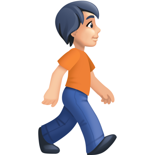 Person Walking Facing Right: Light Skin Tone, the design in this release