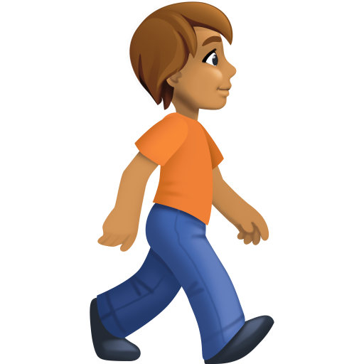 Person Walking Facing Right: Medium Skin Tone, the design in this release