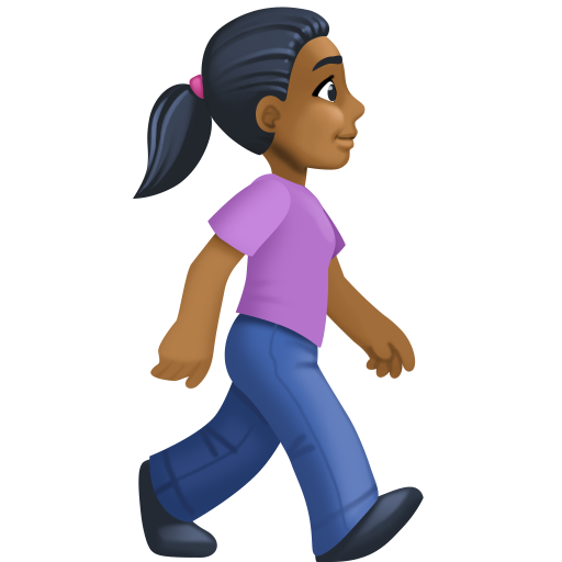 Woman Walking Facing Right: Medium-Dark Skin Tone, the design in this release
