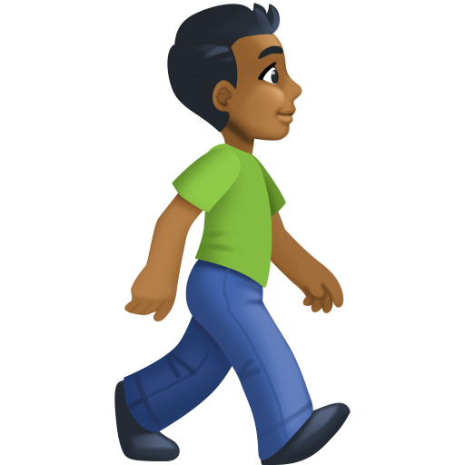 Man Walking Facing Right: Medium-Dark Skin Tone, the design in this release