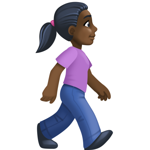 Woman Walking Facing Right: Dark Skin Tone, the design in this release