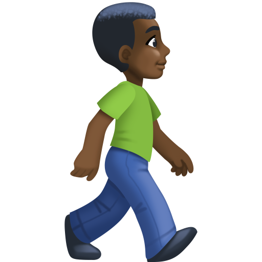 Man Walking Facing Right: Dark Skin Tone, the design in this release