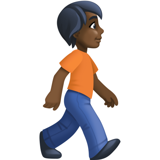 Person Walking Facing Right: Dark Skin Tone, the design in this release