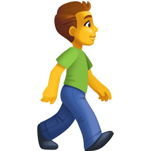 man walking: facing right as rendered by Facebook