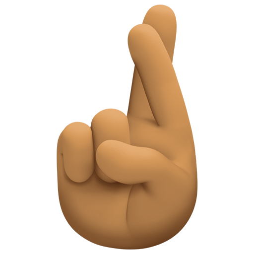 crossed fingers: medium skin tone as rendered by Facebook