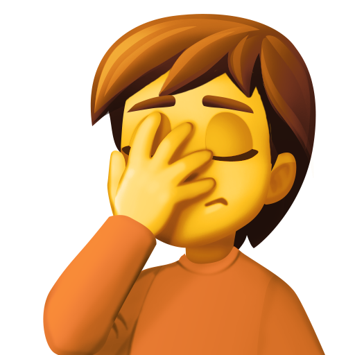 person facepalming as rendered by Facebook
