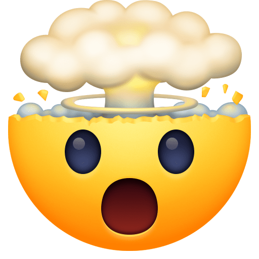 exploding head as rendered by Facebook