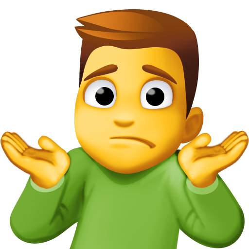 man shrugging as rendered by Facebook