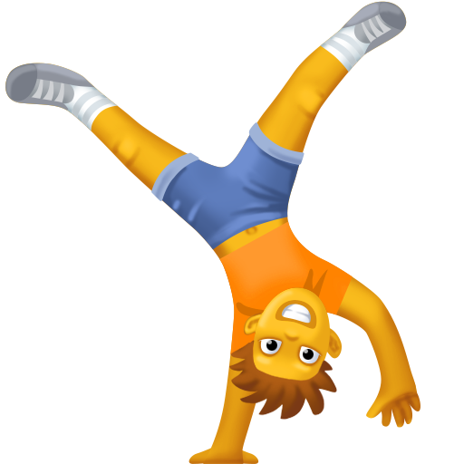person cartwheeling as rendered by Facebook