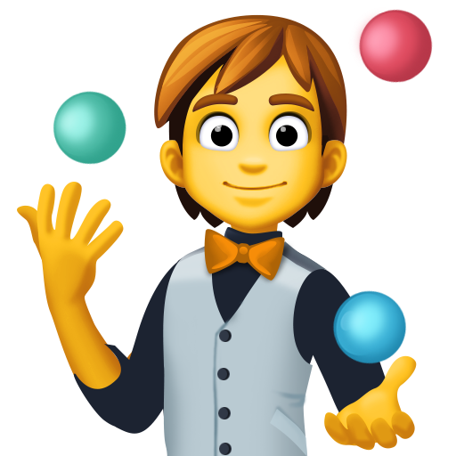 person juggling as rendered by Facebook