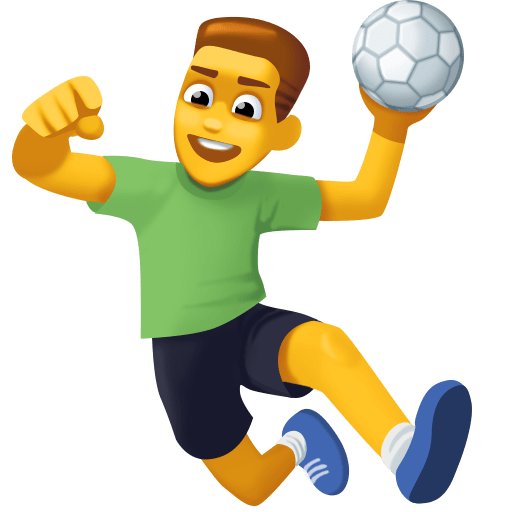 man playing handball as rendered by Facebook