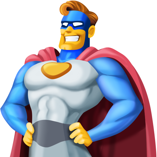 man superhero as rendered by Facebook
