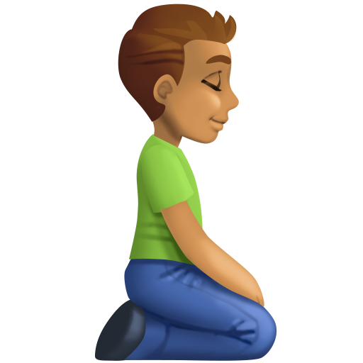 Man Kneeling Facing Right: Medium Skin Tone, the design in this release