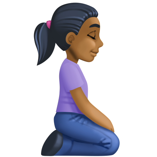 Woman Kneeling Facing Right: Medium-Dark Skin Tone, the design in this release