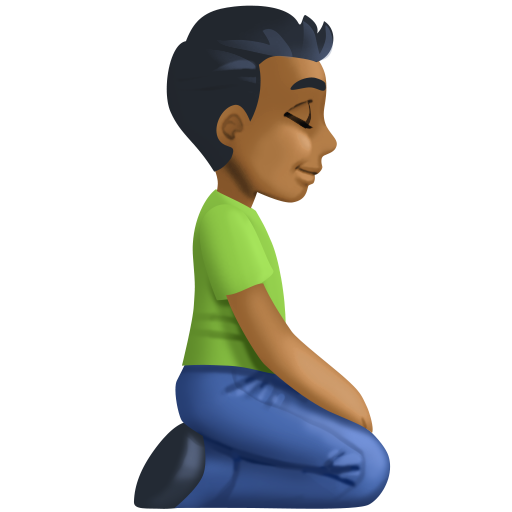 Man Kneeling Facing Right: Medium-Dark Skin Tone, the design in this release