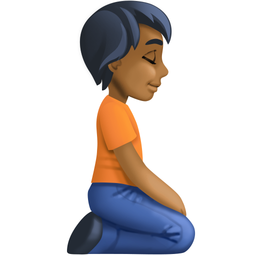 Person Kneeling Facing Right: Medium-Dark Skin Tone, the design in this release