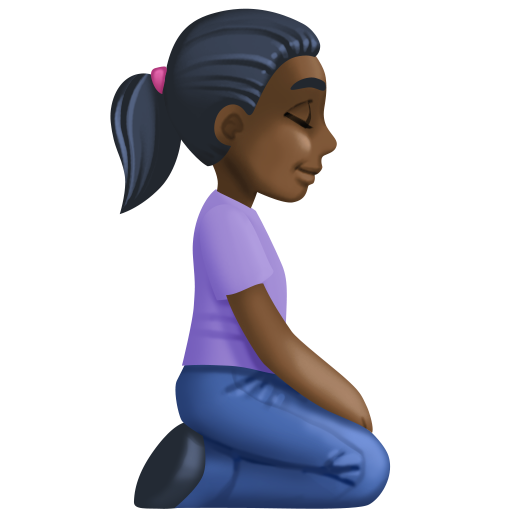 Woman Kneeling Facing Right: Dark Skin Tone, the design in this release