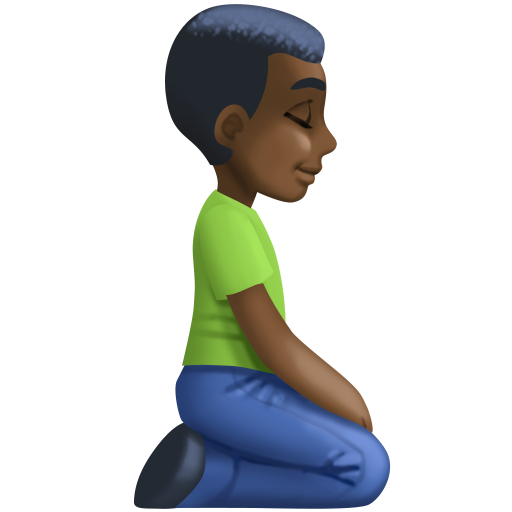Man Kneeling Facing Right: Dark Skin Tone, the design in this release