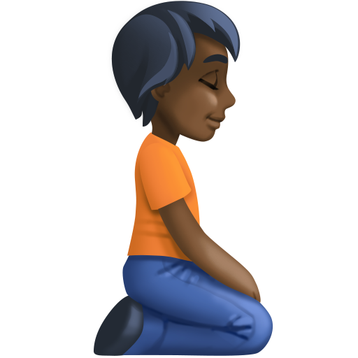 Person Kneeling Facing Right: Dark Skin Tone, the design in this release