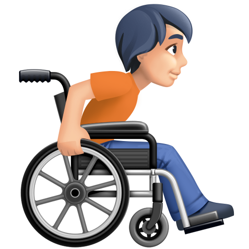 Person in Manual Wheelchair Facing Right: Light Skin Tone, the design in this release