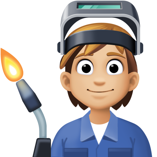 factory worker: medium-light skin tone as rendered by Facebook
