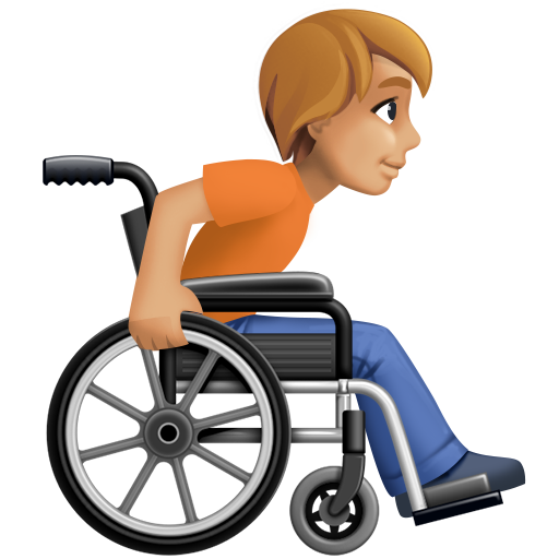 Person in Manual Wheelchair Facing Right: Medium-Light Skin Tone, the design in this release