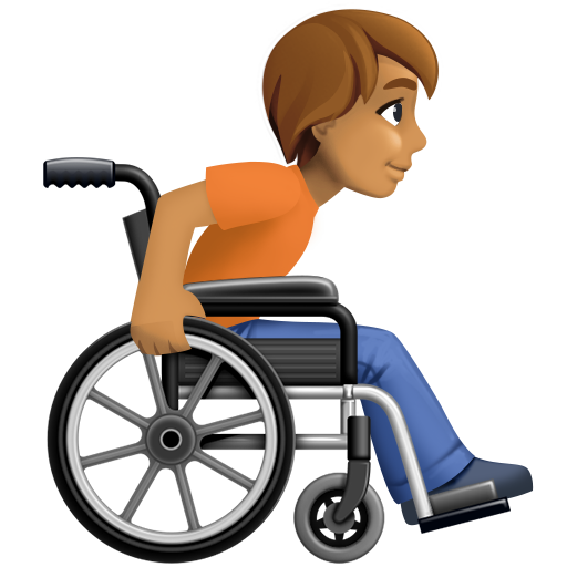 Person in Manual Wheelchair Facing Right: Medium Skin Tone, the design in this release