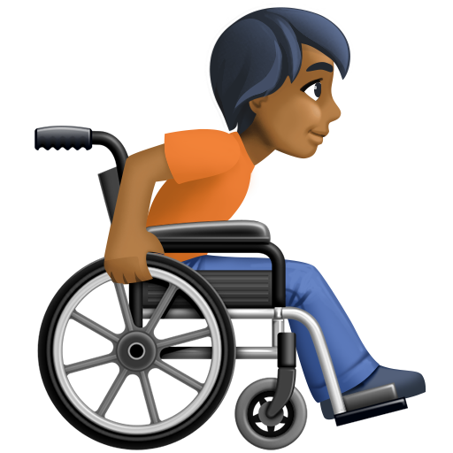 Person in Manual Wheelchair Facing Right: Medium-Dark Skin Tone, the design in this release