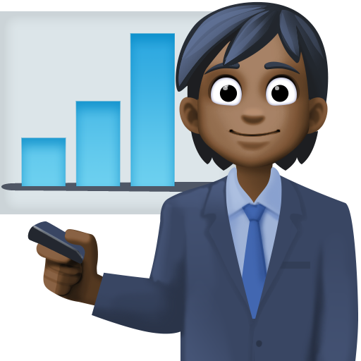 office worker: dark skin tone as rendered by Facebook