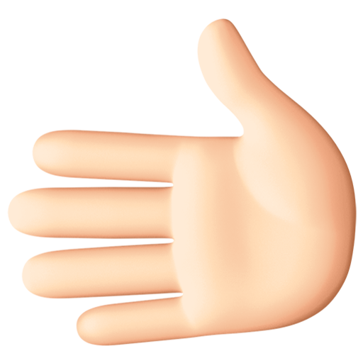 leftwards hand: light skin tone as rendered by Facebook