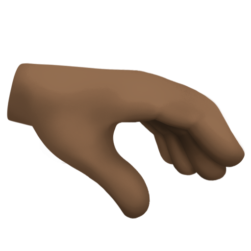 mano con la palma hacia abajo: tono de piel oscuro as rendered by Facebook