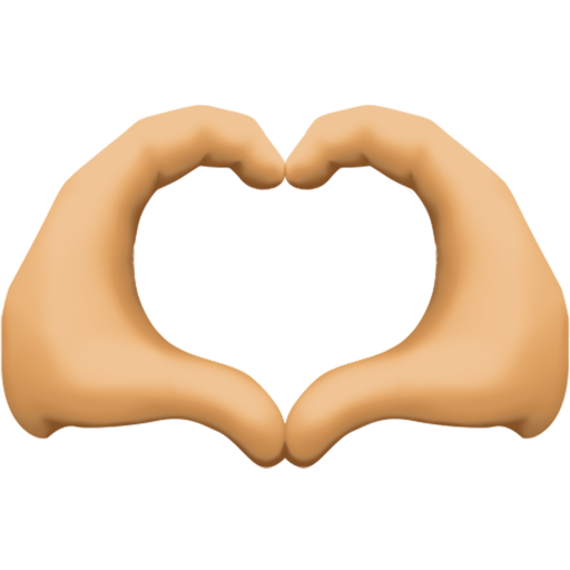 heart hands: medium skin tone as rendered by Facebook