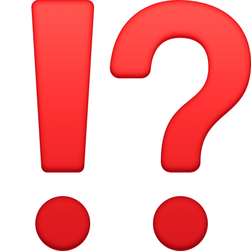 exclamation question mark as rendered by Facebook