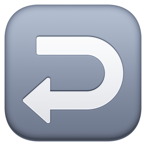 right arrow curving left as rendered by Facebook